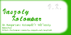 vaszoly kolompar business card